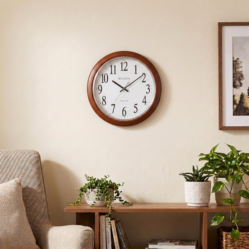 Bulova Murrow Radio-Controlled 13.75" Wall Clock, C5008