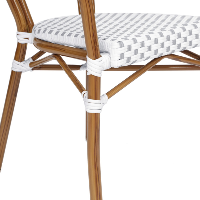 Chaise Paris empilable Connally, Blanc / gris / naturel