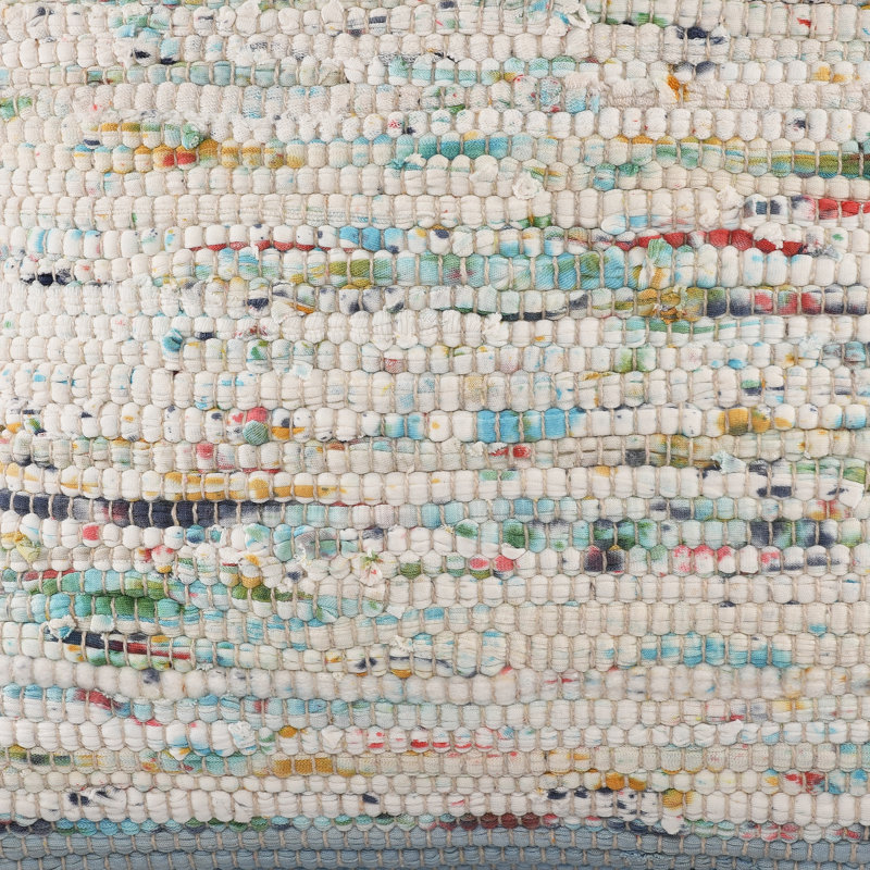 Housse de coussin en coton Colorful Abstract, Bleu clair / beige, polyester