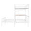 Lit superposé en métal avec bureau, échelle et lattes de qualité pour la chambre à coucher, blanc métallique