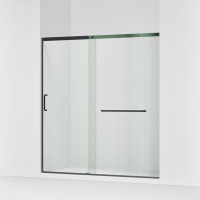 Porte de douche coulissante, H 75-1 / 2 po x 68-1 / 4 - 71-5 / 8 po, avec verre épais transparent 5/16 po