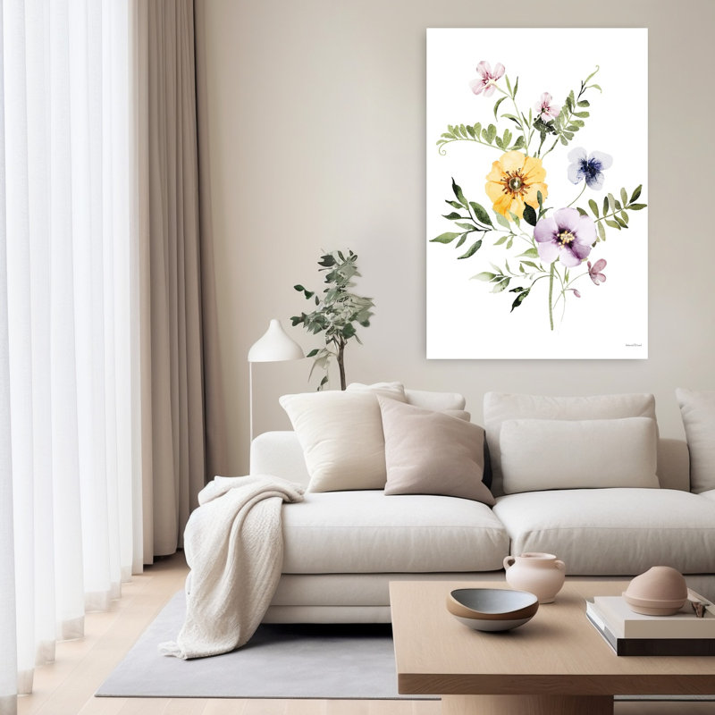 Fleurs sauvages II, art floral contemporain, H 60 po x l 40 po