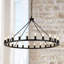 Lustre de style campagnard à 24 lumières avec hauteur réglable de style bougie à roulettes