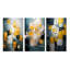 Sudden Happiness abstrait bleu sarcelle et jaune I - ensemble de 3 reproductions-776813335-776813334