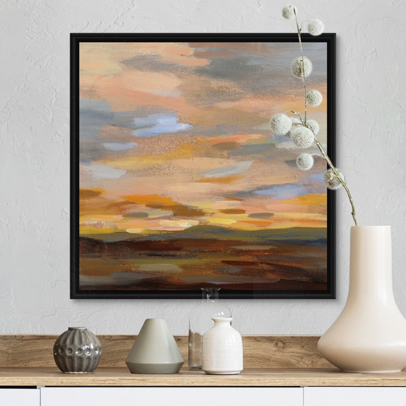 Ciel du désert III-reproduction d’art, H 18 po x l 18 po x P 1,75 po, Cadre flottant noir