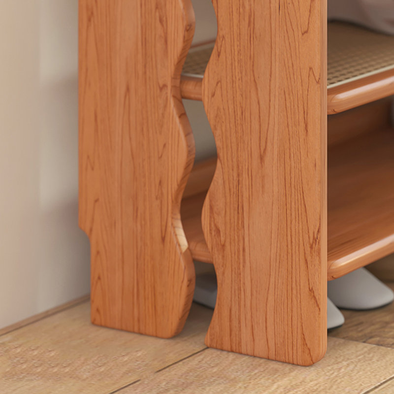 6 Pair Solid Wood Shoe Storage Bench