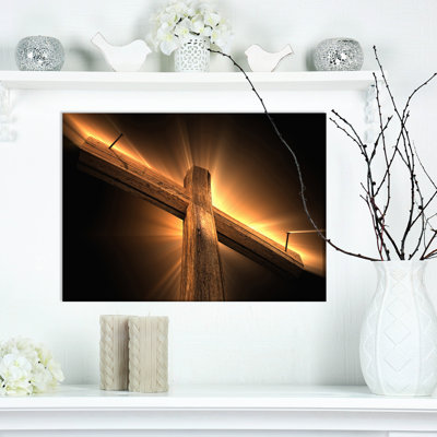 Croix en bois - Contemporary religieuse sur toile tendue