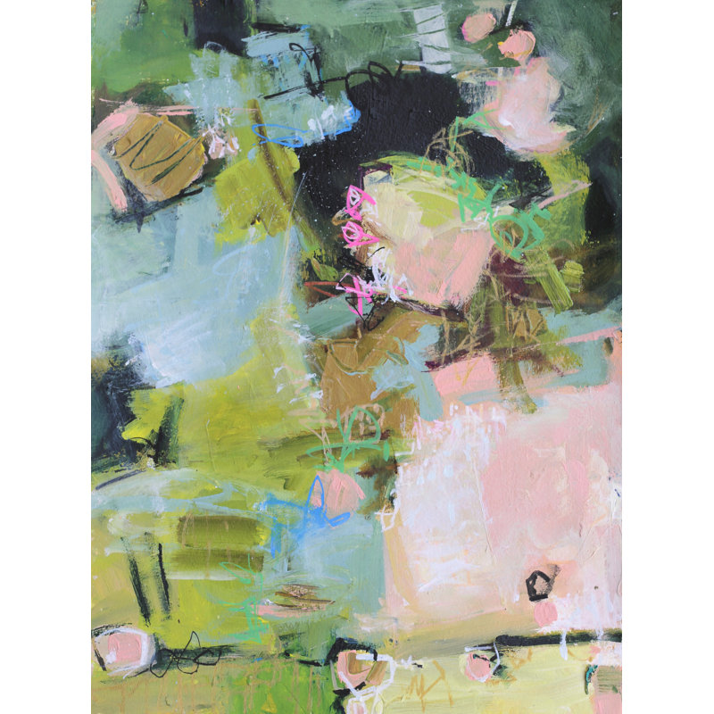 Blossoms Print by Elizabeth Chapman, Black Framed Canvas, 33" H x 25" W