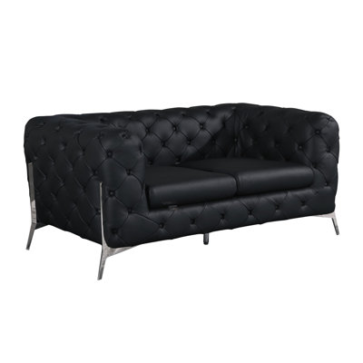 Ehrika Top Grain Italian Leather Loveseat