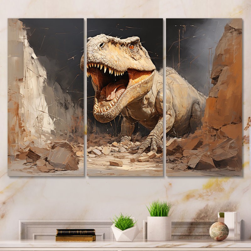 «Brown Dinosaur Canyon II», art mural brun, H 28 po x l 36 po