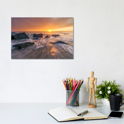 Sunset At The Coast In Denmark by Daniel Gastager - Gallery-Wrapped Canvas Giclée on Canvas