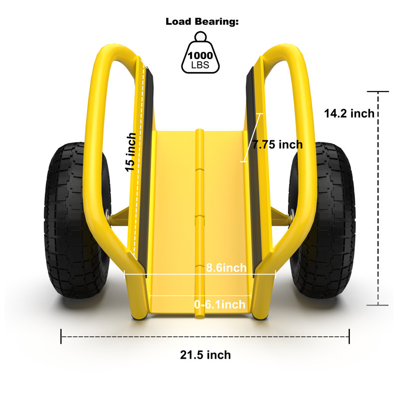 Heavy Dity Door Cart Dolly, Jaune