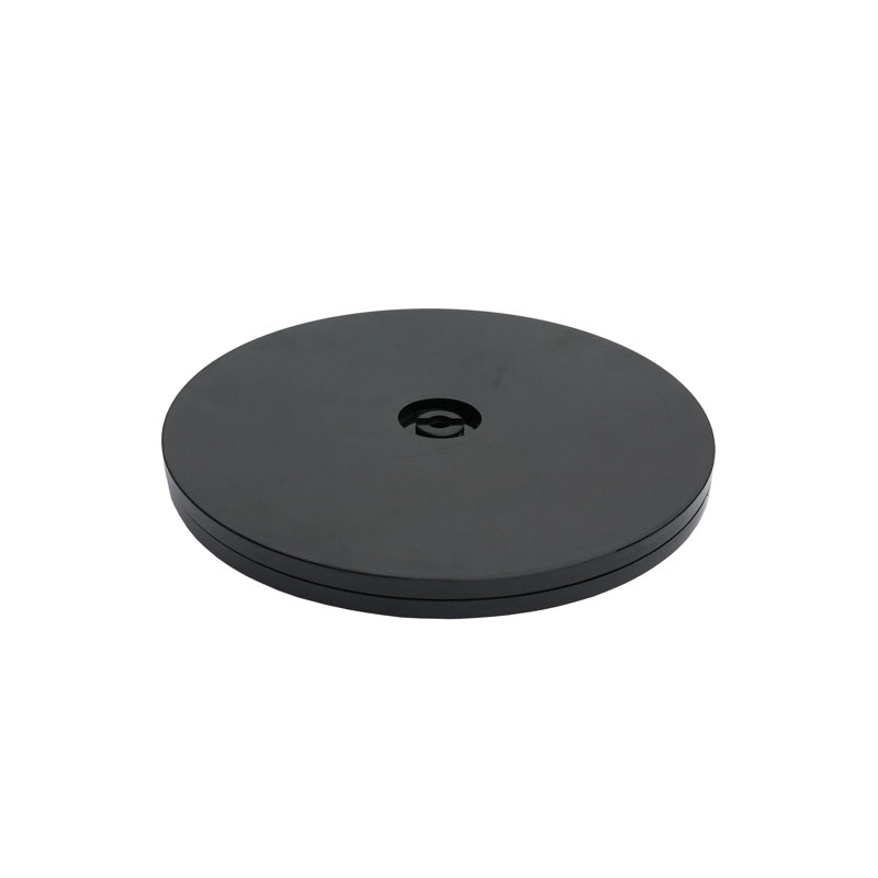 4" Black Plastic Spinner Lazy Susan Turntable Organizer for Spice Rack Table Cake Kitchen Pantry