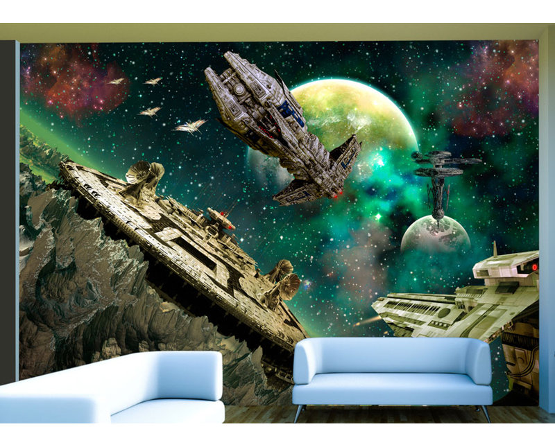 Space Fleet 2.45m x 350cm Wallpaper, 350 cm x 245 cm