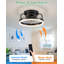  Ventilateur de plafond avec lumières, ventilateurs de plafond à profil bas avec lumières et télécommande, lumière de ventilateur encastrée à DEL, Fandelier sans pales moderne pour la chambre à coucher avec application, noir 12 po