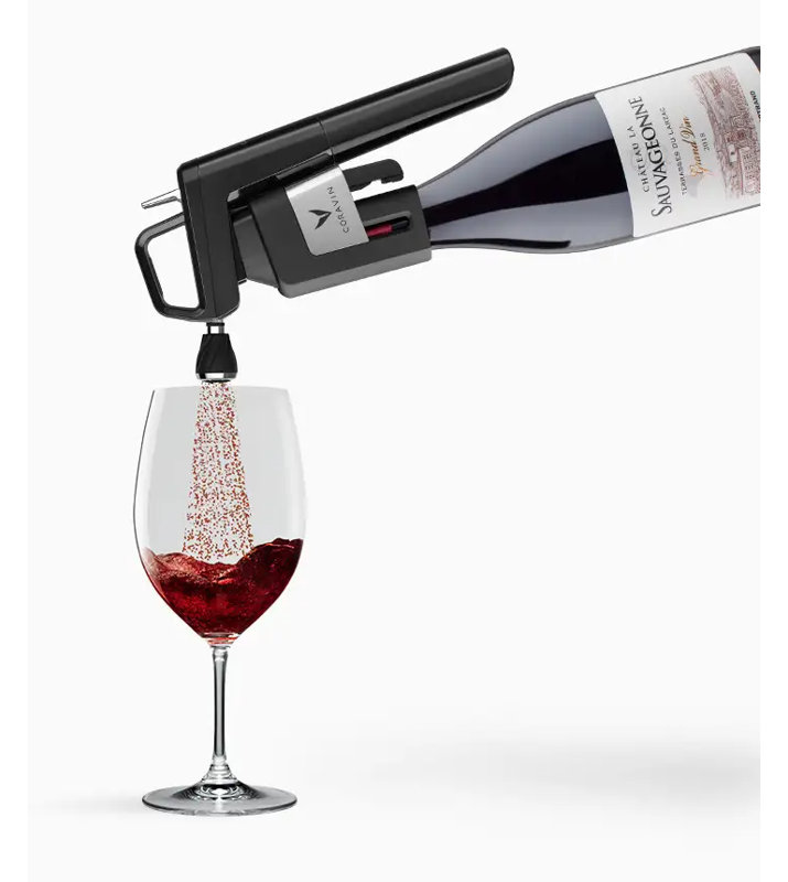 Coravin Timeless Black and Silver Wine Aerator Attachment