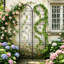 214cm H x 97.5cm W Iron Arched Trellis