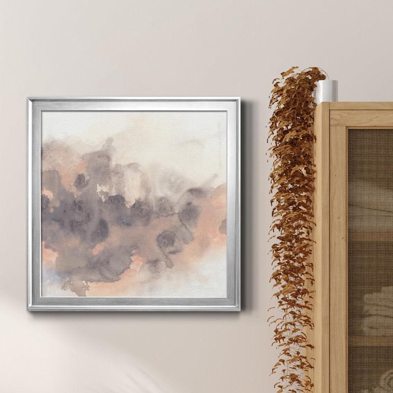 Toile encadrée Smoke Surface I-Premium - prête à être accrochée, H 34,5 po x l 34,5 po x P 1,5 po, Cadre argenté