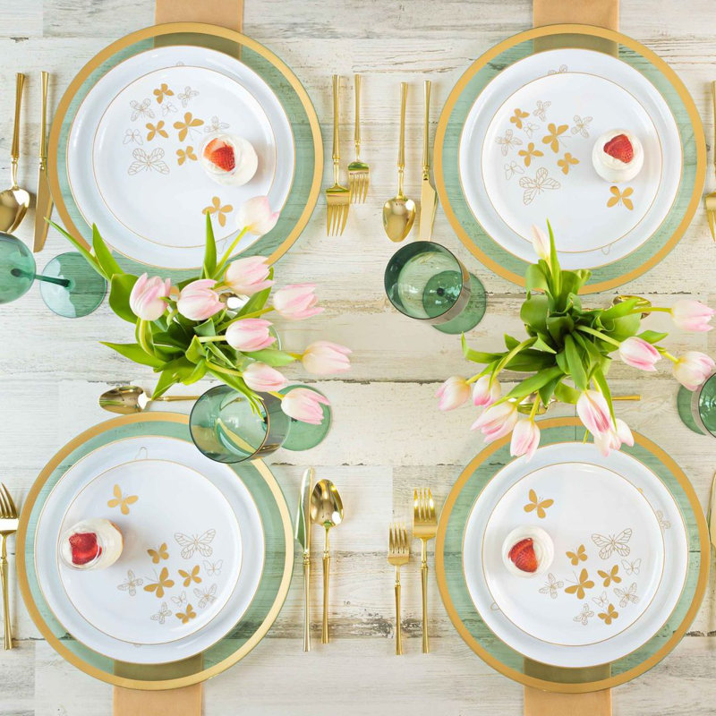Assiettes en plastique blanches rondes 10,6 pouces Ecoqualité