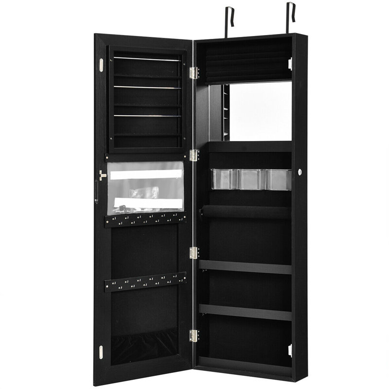 Armoire à bijoux avec miroir Michele, Noir