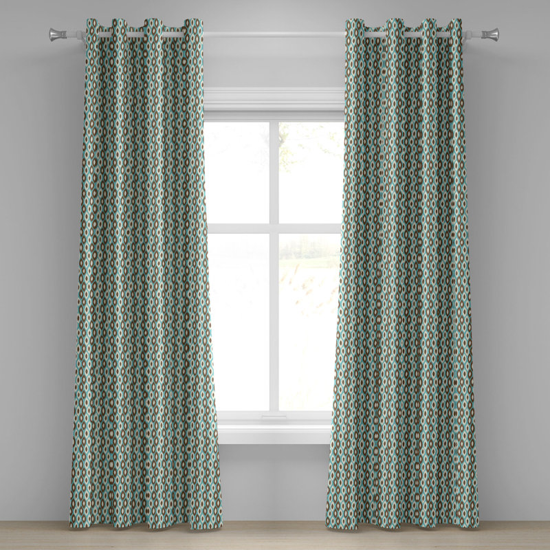 Rideau à œillets 2 panneaux East Urban Home Retro, L 50 po x L 108 po