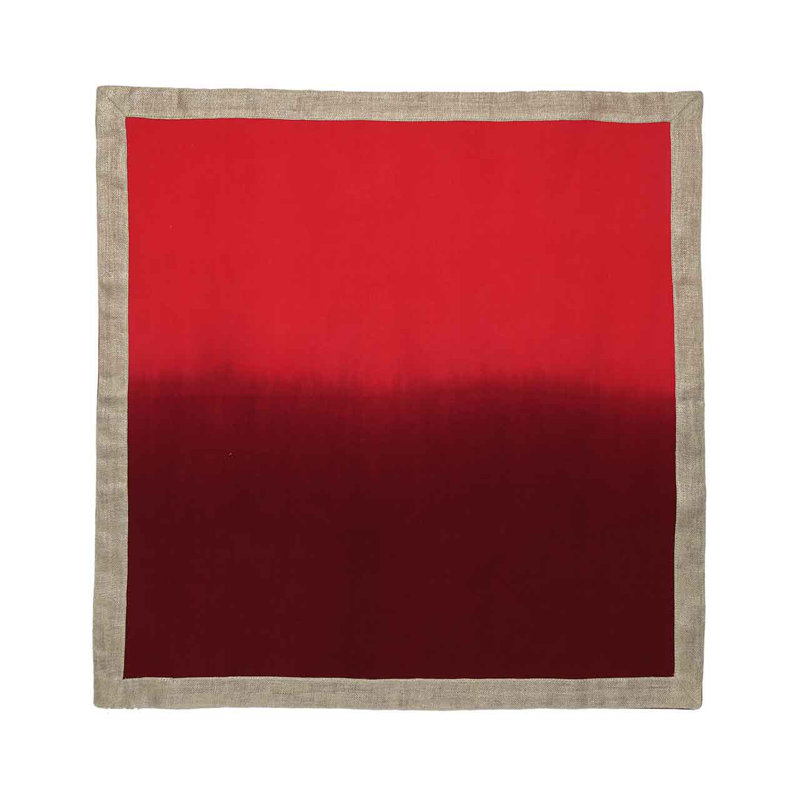 Dip Dye Linen Napkin, Red/Burgundy