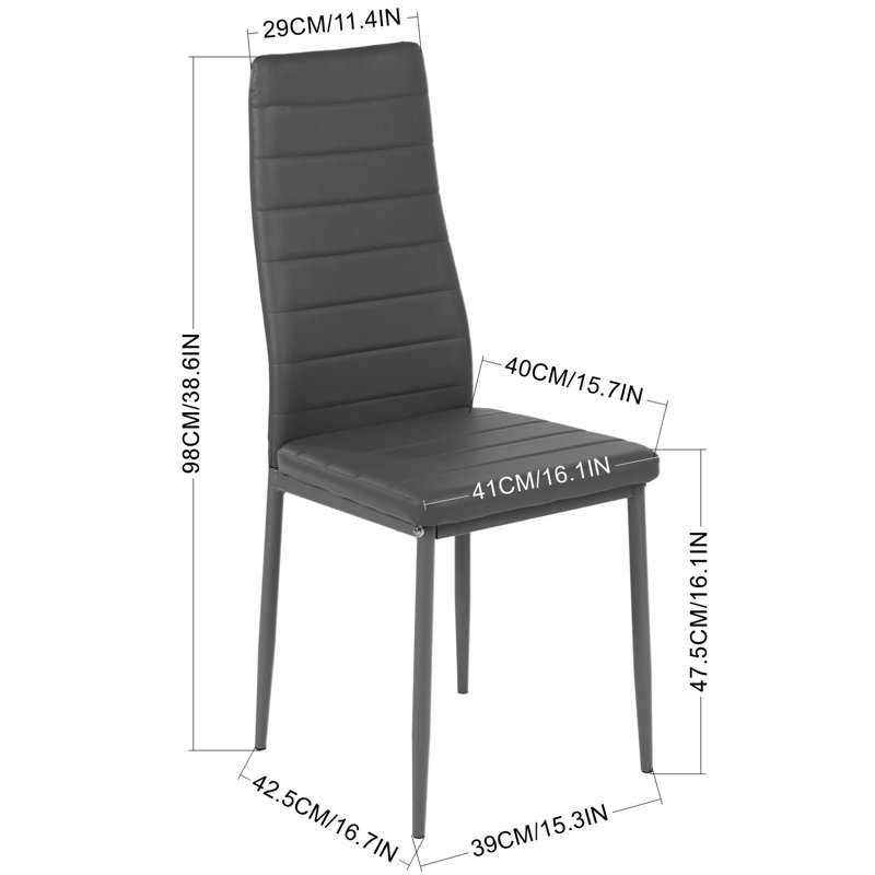 Bayliegh 47.5cm H Upholstered Metal Upholstered Back Side Chair, Grey, 8