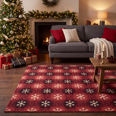 Cotton Washable Geometric Indoor / Outdoor Rug
