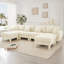 Canapé 4 places avec 2 repose-pieds Boucle-985539180-985539169