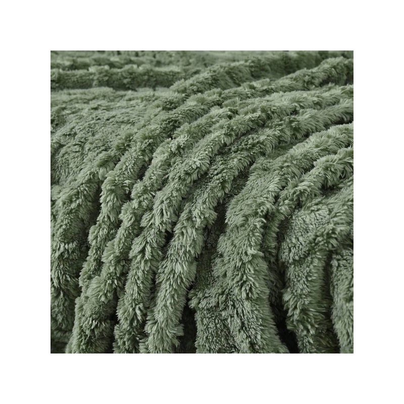 Housse de canapé en tricot de câble vert jacquard épaissi vert, protecteur de meuble extensible 2 places, Vert, 2 pièces