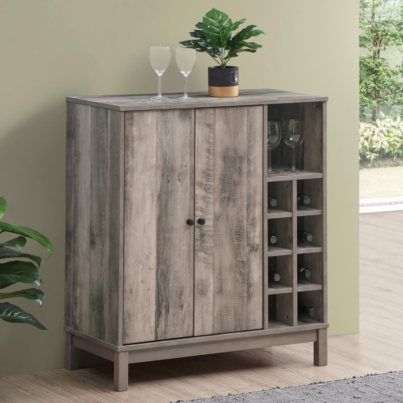 Armoire à vin en acacia avec 2 portes