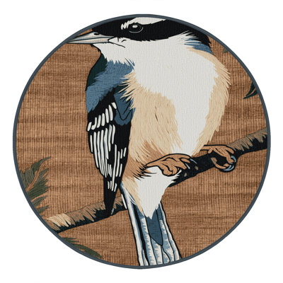 Washable White breasted Nuthatch Birds Area Rug