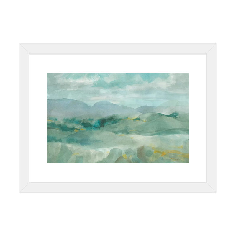 « Green Mountain View » par Danhui nai-impression, Papier encadré blanc, Blanc, H 16 po x l 24 po x P 1 po