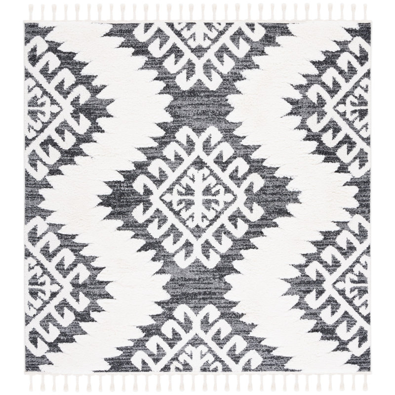 Tapis performance à poils longs style marocain, Carré 6 pi 7 po