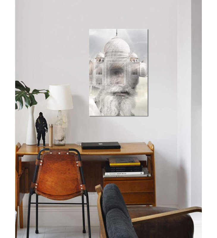 « indien sagesse », impression sur toile, H 12 po x l 8 po x P 0,75 po, Pas de tapis, Toile tendue