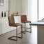 Tabouret de bar en faux cuir avec dossier capitonné vertical-2110033219