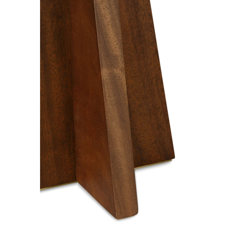 Crue 34" Table Lamp with Linen Shade, Natural Walnut