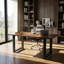 Bureau d'ordinateur en bois de pin massif 63 po 63 po, bord ondulé