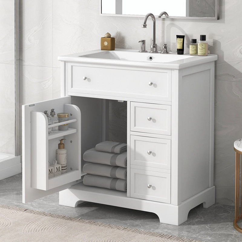 Ensemble de meuble-lavabo simple 30 po avec plateau en céramique Sylvi