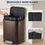 Poubelle de cuisine de 5,3 gallons (20 L), poubelle en acier inoxydable avec poubelle intérieure, poubelle avec couvercle à fermeture en douceur, poubelle rectangulaire pour salle de bain, cuisine, salon, noir-119925631