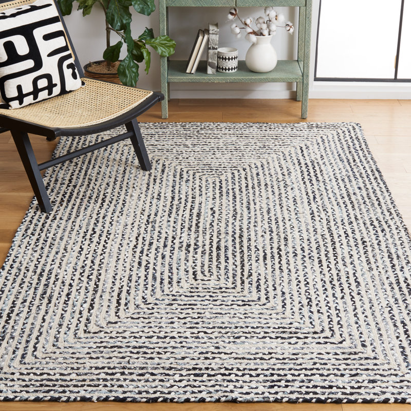 Nini Handmade Cotton Striped Rug, Round 4'