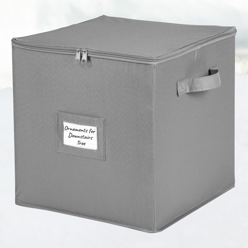 Boîte de rangement pour ornements de Noël pour protéger et ranger des décorations allant jusqu'à 64-3 po, Gris