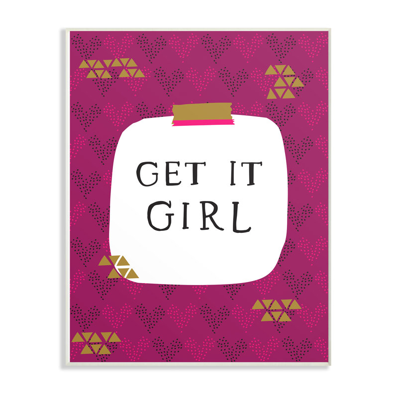 « get it fille glam », art textuel, Plaque murale, H 15 po x l 10 po x P 0,5 po