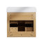 Meuble-lavabo flottant cannelé 24 po, coins arrondis, lavabo intégré en acrylique, entièrement assemblé, chêne / noir-717476498-717476497-717249648