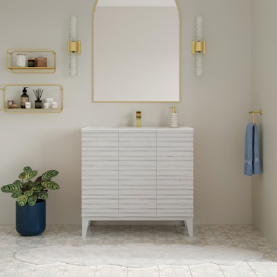 Meuble-lavabo blanc Cascade