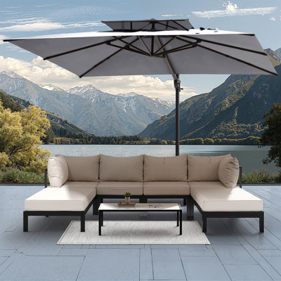 Parasol rectangulaire en porte-à-faux 128 po x 104 po, base lestée non inclus