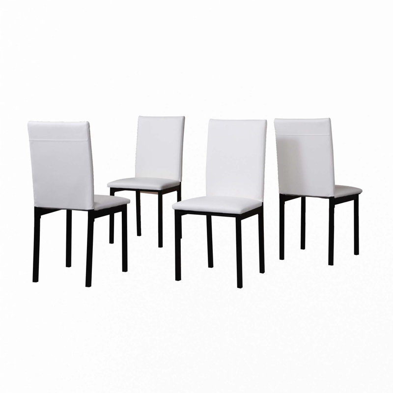 Chaises de salle à manger en similicuir, Blanc