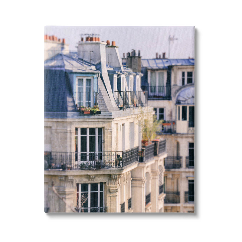 "Parisian Architecture Bâtiments", art mural par Carina Okula, L 16 po x H 20 po, Toile tendue
