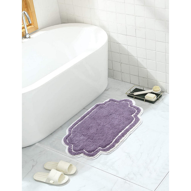 Tapis pour salle de bain Dobrinka, Mauve, 17 po x 24 po (rectangulaire)