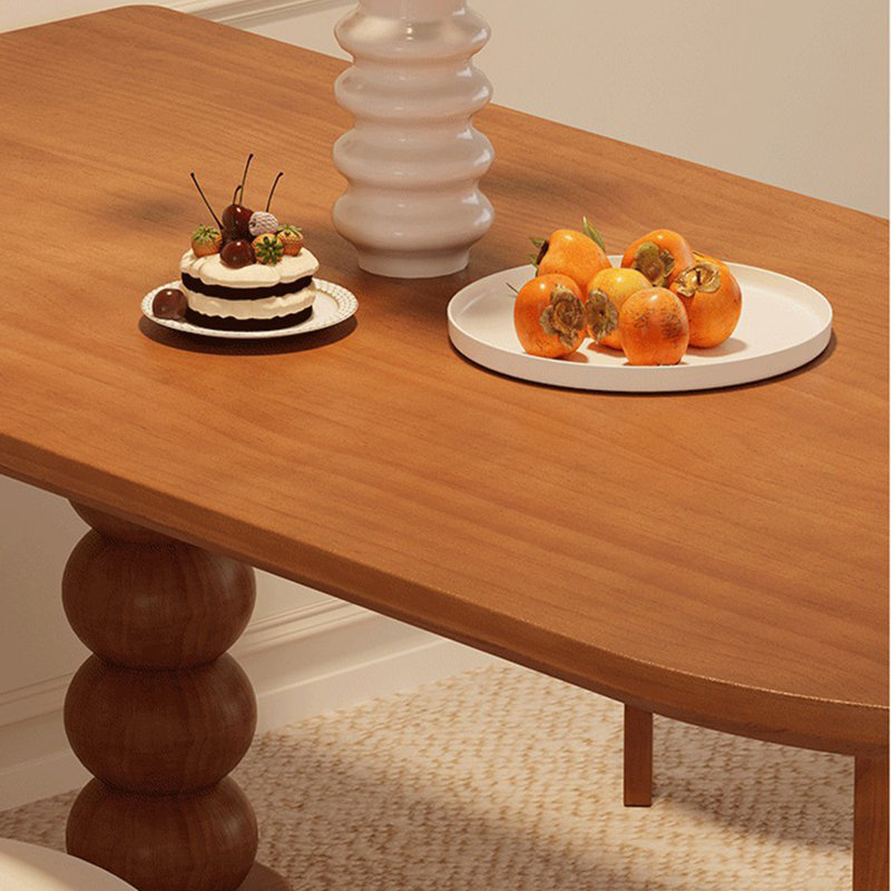 French vintage style solid wood dining table set, 29.5"H x 62.9"L x 27.5"W